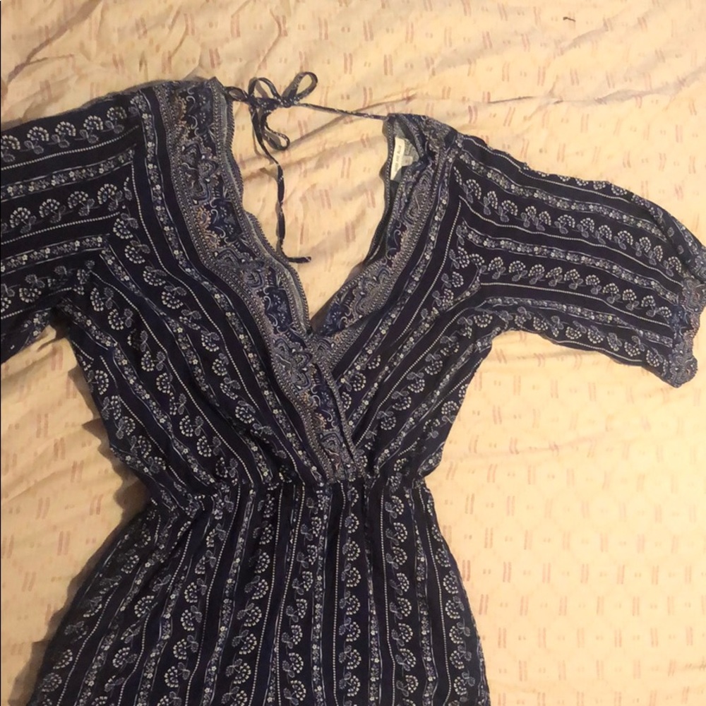 Navy printed romper